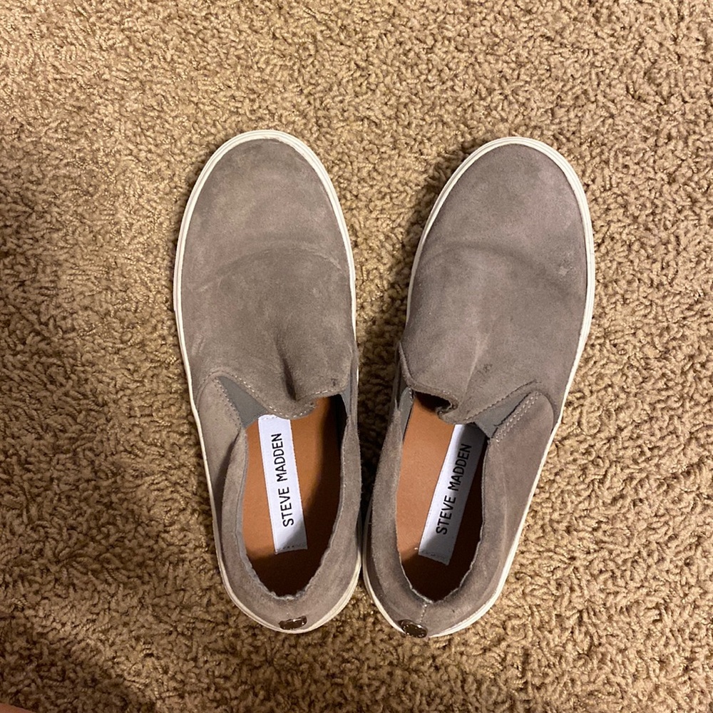 Gray suede shoes